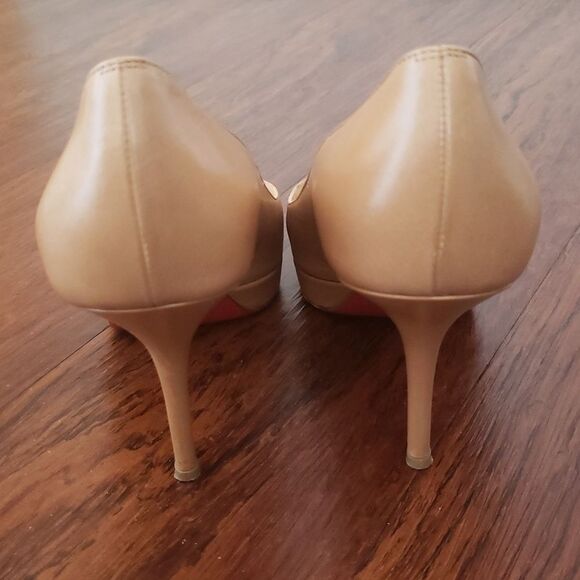 Christian Louboutin Red Bottom Chic Feminine Prorata 90 Kid Beige Pumps Size 38 - Picture 4 of 10